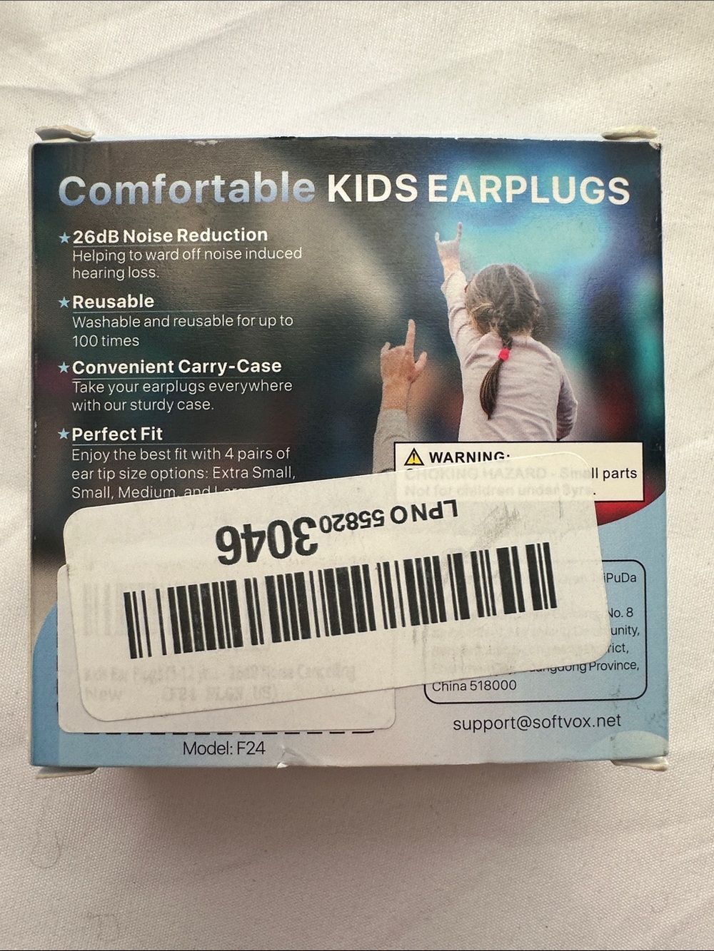 Softvox Noise Cancelling Earplugs for Kids in Purple (Ages 6-12) 26dB Reduction - Picture 6 of 11